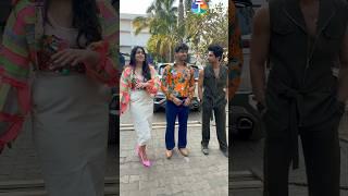 Abhishek Kumar, Mannara Chopra & Samarth Jurel's FUN banter with paps outside Laughter Chefs 2 set 