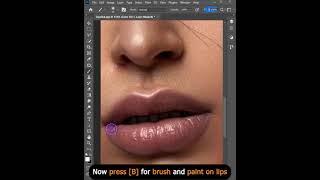 Amazing technique to create realistic lipsticks in Photoshop #shorts