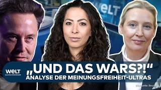 MEINUNGSFREIHEIT IN DEUTSCHLAND: "Yes Absolutely": Elon Musk spricht - Alice Weidel hört zu