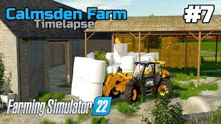 Bale storage, Fertilizer spreading & Soy Harvest contract | Calmsden Farm #7 | Farming Simulator 22