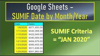 Google Sheets Sumif Date Range by Month and Year