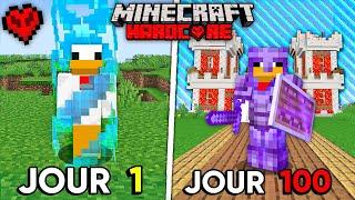 J'ai survécu 100 jours dans une Bordure de 1x1 en Hardcore sur Minecraft..