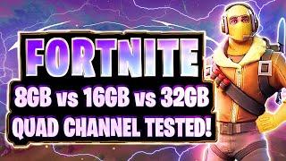 Fortnite 32GB vs 16GB vs 8GB | Quad vs Dual vs Single Channel | FPS Performance Benchmark Test 2020!