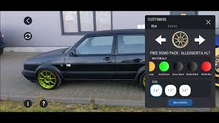 TunAR VW Golf 2 GTI tries diffrent rim and break color at Performance Center Berlin