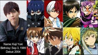 Top 30 roles by Kaji Yuki (Eren, Todoroki, Yukine, Meliodas, Issei, Shuu, Sabito)