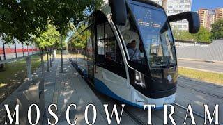 Moscow TRAM // city noises // 4K // driving tour