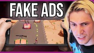 The Insidious World of Fake Mobile Game Ads | xQc Reacts