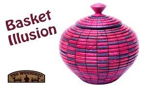 Woodturning Basket Illusion Turned Lidded Box | Carl Jacobson