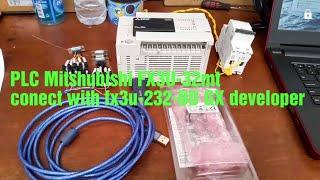 PLC MITSUBISHI FX3U-32MT CONECT TO PC USE FX3U-232-BD GX Developer