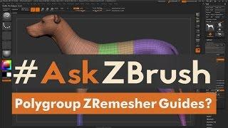 #AskZBrush: “Is there a way to use Polygroups to generate ZRemesher guides?”