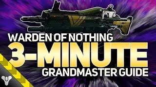 WARDEN of NOTHING FARM // 3-Minute Grandmaster Guide #destiny2 #grandmasternightfall