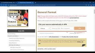 Effective Website Featuring APA Formatting and Style Guide