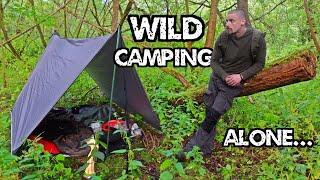 Wild Stealth Camping Alone in The Uk. (With A £15 Supermarket Tarp)