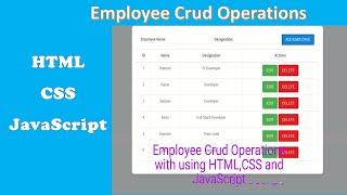 Employee CRUD Operations Using HTML, CSS, and JavaScript