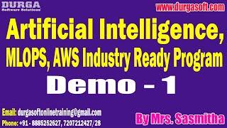 Artificial Intelligence tutorials || Demo - 1 || by Mrs. Sasmitha On 15-07-2024 @9PM IST