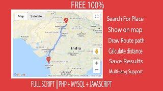 draw route between two locations in google map | FULL SCRIPT