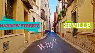 Why Seville have narrow streets? Seville 4k Walking Tour