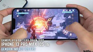 iPhone 13 Pro Max Genshin Impact Gaming test Max Setting | 120 FPS, IOS 16