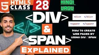 #28 What is Div and Span in HTML | Create Web Page using Div Tag HTML |  #html5 #htmltutorial