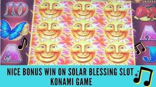 NICE BONUS WIN ON SOLAR BLESSING SLOT MACHINE - KONAMI GAME - SunFlower Slots