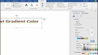 How to Add Gradient Fill Color into Text in Microsoft Word 2017