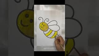 Happy Bee#bee #drawing #painting #paper #coloring #kidsart #design #paintbrush