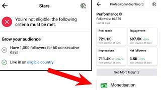 Have 1000 followers for 60 consecutive days facebook | how to monetize facebook reels