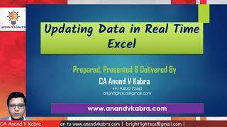 #tally #Excel how to link tally data to excel Part 1 | Update in real time | By CA Anand V Kabra