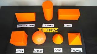 Maths Shapes Project Model | Maths Shapes Names | 3D Shapes model for school project| The4Pillars