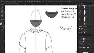 How to Draw a Basic Tee Tech Flat in Illustrator