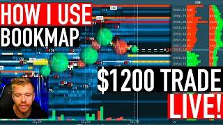 1 Day Trade $1200 With BookMap! LIVE