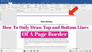 How To Draw Only Top and Bottom lines of a Page Border in MS Word | Top Bottom Lines Page Border