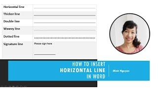 How to insert 6 types of horizontal line in Word