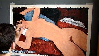 Modigliani - Red Nude (Nude on a Cushion) | Art Reproduction Oil Painting