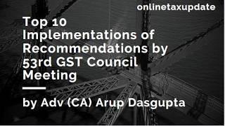 Recent GST Amendments -Circulars pursuant to 53rd GST Council Meeting