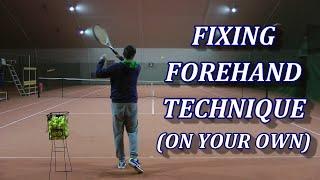 7 Tips For Fixing A Tennis Forehand On Your Own (With A Ball Hopper)