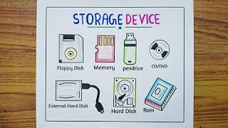 How to Draw Storage Device / How to Draw Storage Device Of Computer / storage Device Drawing