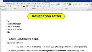 Resignation Letter | How to write resignation letter