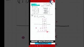 Binary Multiplication kaise kare| Binary Multiplication  #shorts #binarymultiplication