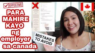 EFFECTIVE RESUME FOR CANADIAN EMPLOYERS | FILIPINO APPLICANTS | WORK PERMIT CANADA