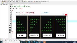 C Program to Print Star Pattern - Part 1 | Learn Coding