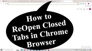 Reopen / Restore Closed Tabs in Google Chrome By Mukesh Burdak