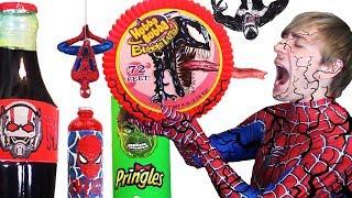 Do NOT Eat VENOM Hubba Bubba  DIY Superhero Food & Drinks Spiderman, Hulk, Antman - Giant Food