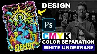 CMYK Color Separation with White Underbase for #tshirt #screenprinting