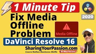 Fix Media Offline Problem in DaVinci Resolve 16 in 1 Minute | Relink Clips Tutorial