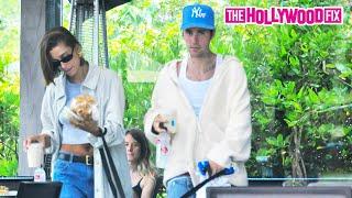 Justin & Hailey Bieber Are Proud Parents While Taking Their Dogs Out To Lunch With Them In Malibu