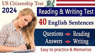 English Test | USCIS Official Sentences Reading and Writing test for US Citizenship Interview 2025