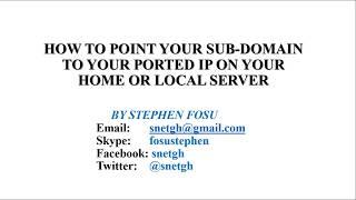 How to point your sub-domain to your home or local server