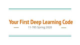 Recitation 1 | Your First Deep Learning Code