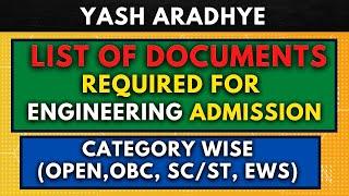 Are your this Documents Ready? | List of important Documents For Engineering Admission